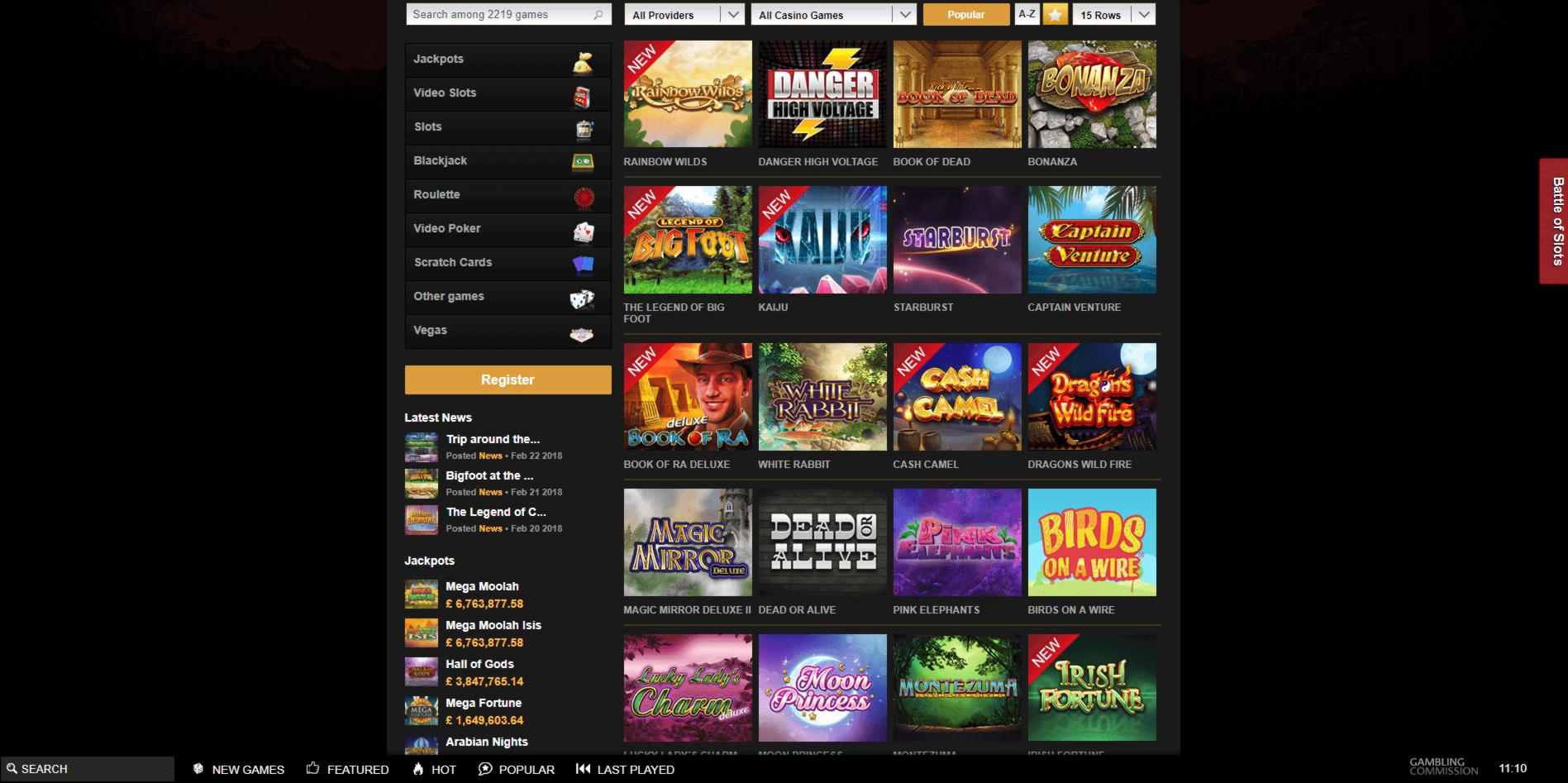 245 Trial Spins at Spin Palace Casino