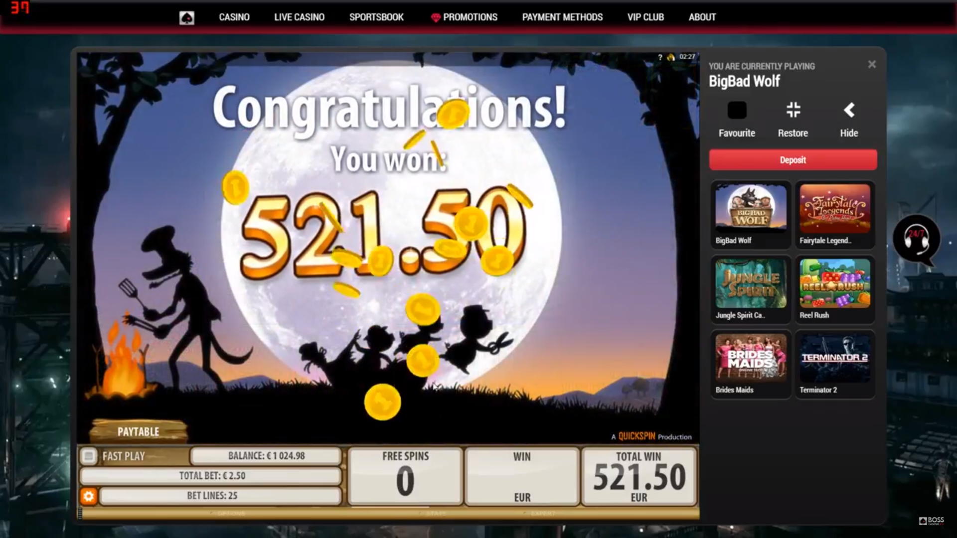 595% Match bonus casino at Casimba Casino