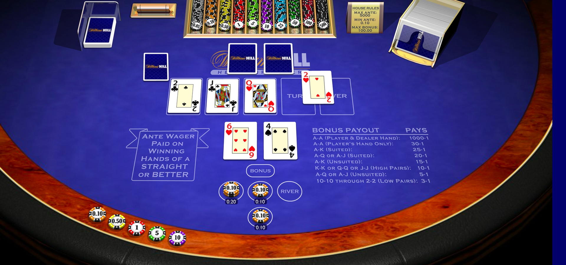 550% Casino match bonus at bWin Casino