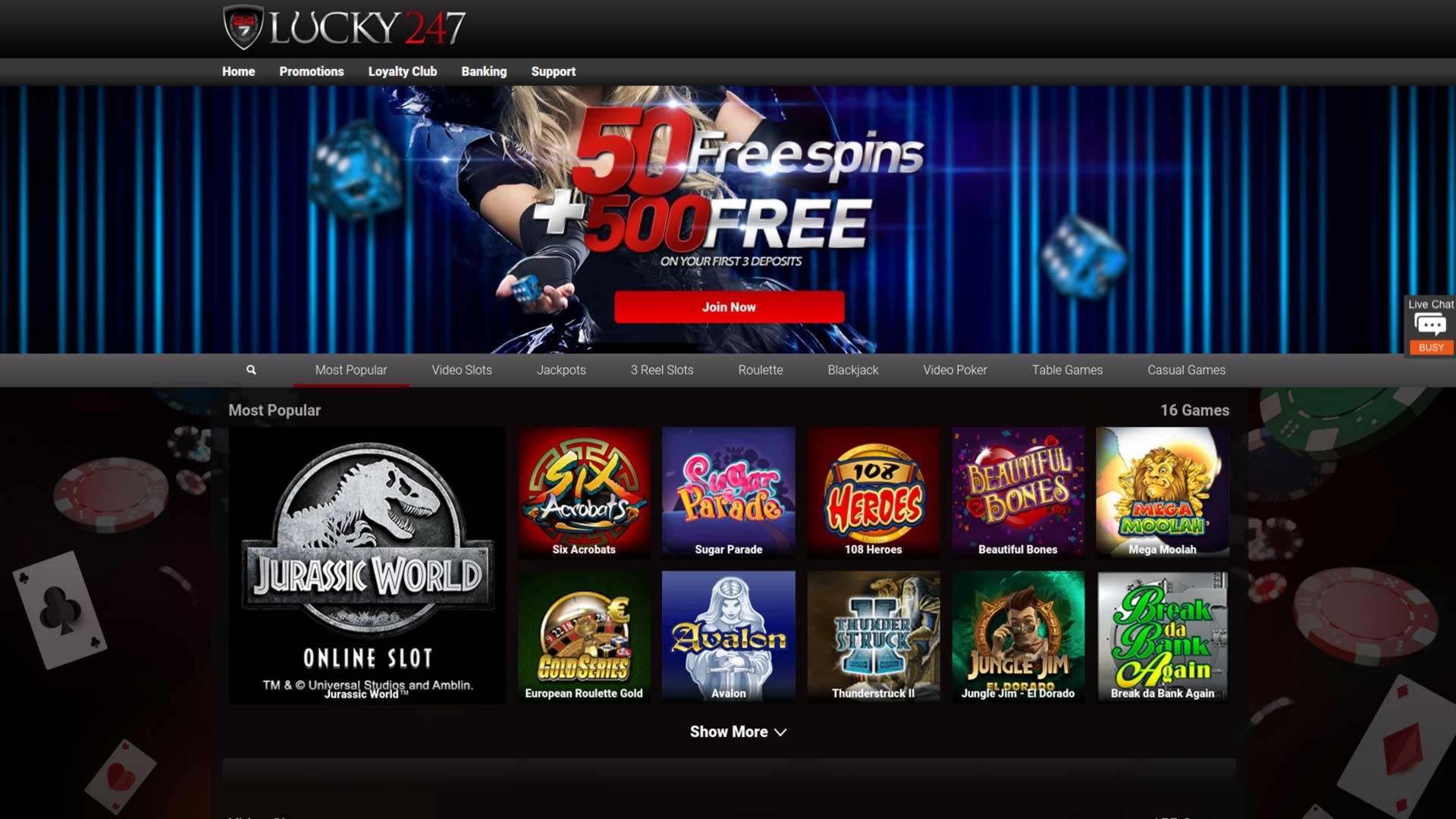 65 Free Spins no deposit casino at Sloty Casino