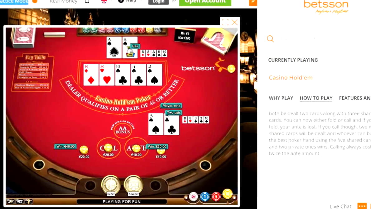 EUR 2535 No deposit bonus code at 888 Casino