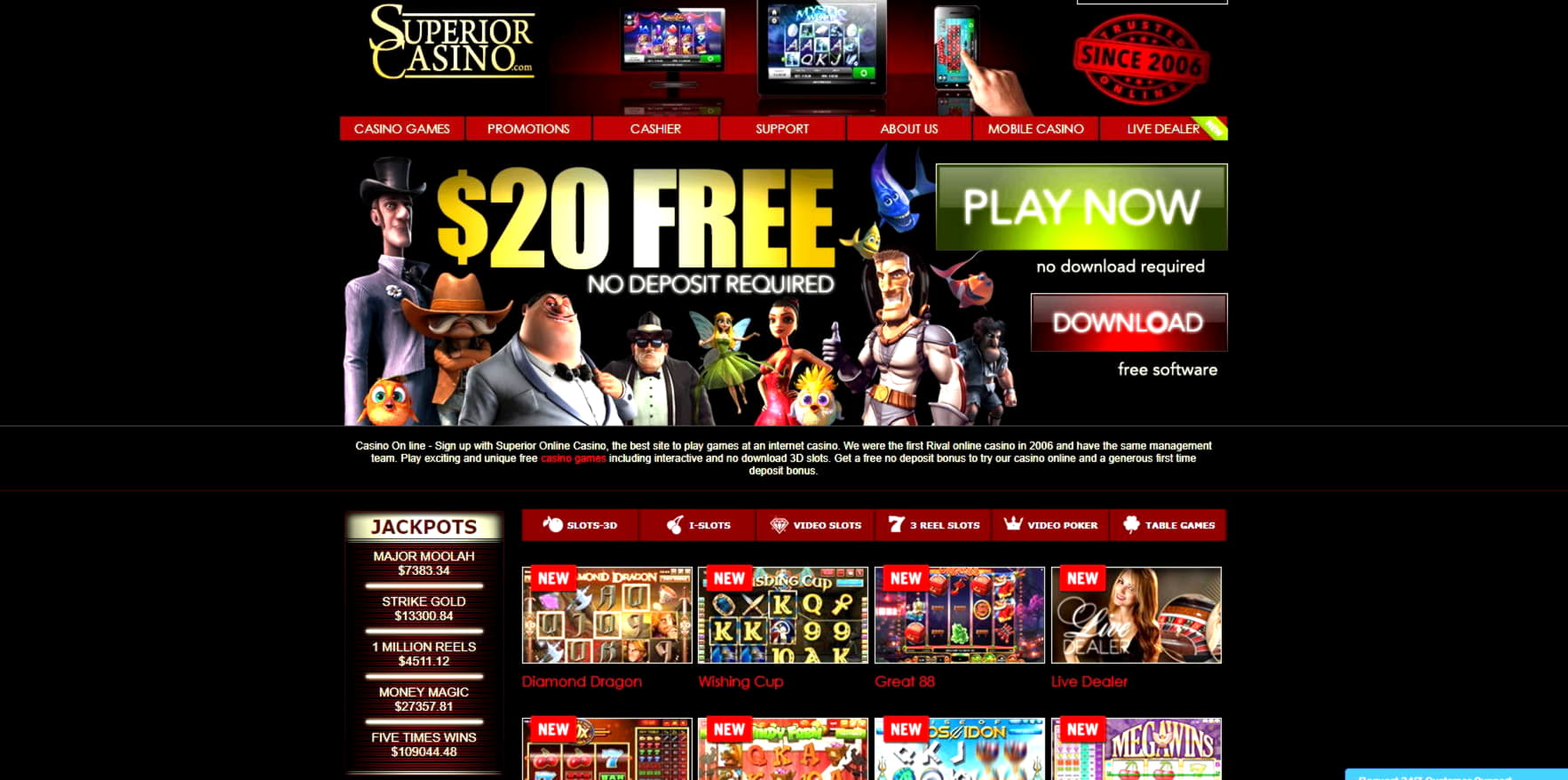 Eur 260 Free chip at Slots Million Casino