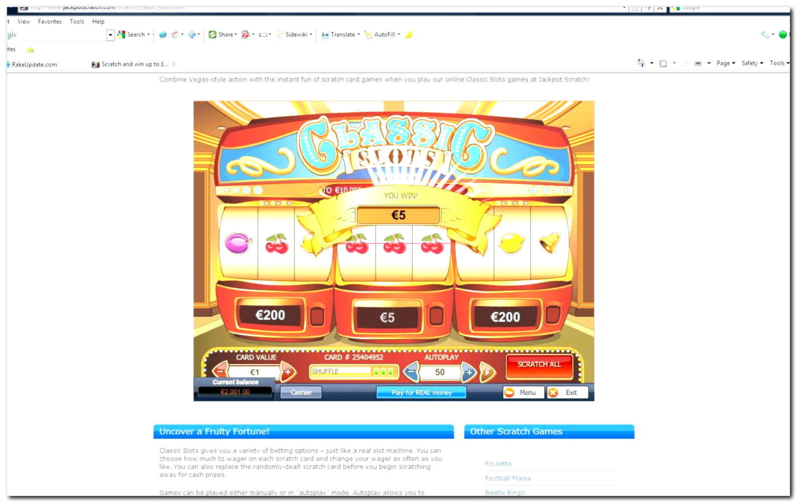 Eur 630 Tournament at Casino com