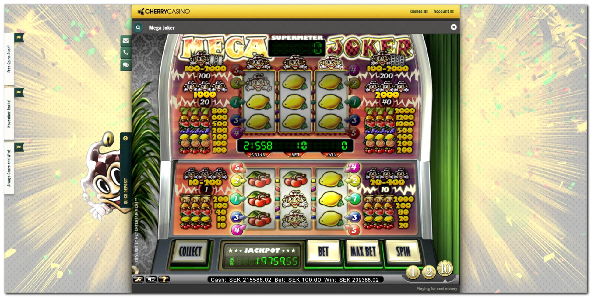 EUR 185 Daily freeroll slot tournament at William Hill Casino